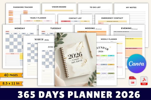 Download 365 Days Planner 2026 - 365 days planner Collection