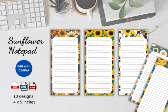 Download Sunflower Notepad Printable Template - Notepad Collection