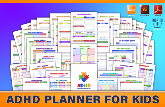 Download ADHD Planner for Kids: Editable Bundle - Adhd planner Collection