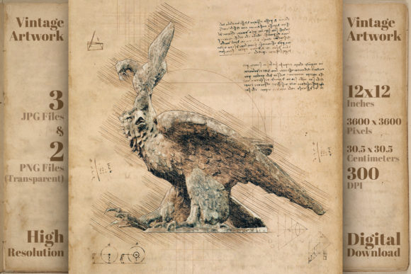Download Eagle Fighting Grunge Retro Drawing - Fighting Collection