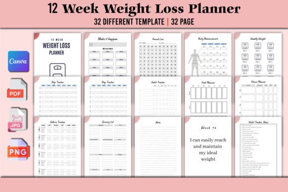 Download Editable Weight Loss Planner Canva - Premium Resources