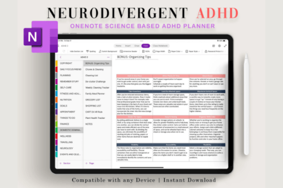Download ONENOTE Adhd Planner - Adhd planner Collection