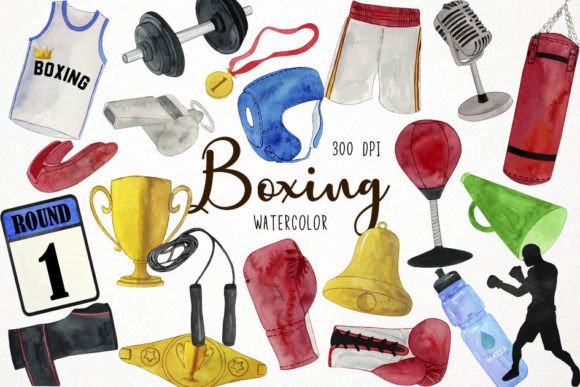 Download Watercolor Boxing Clipart, Fighting - Fighting Collection