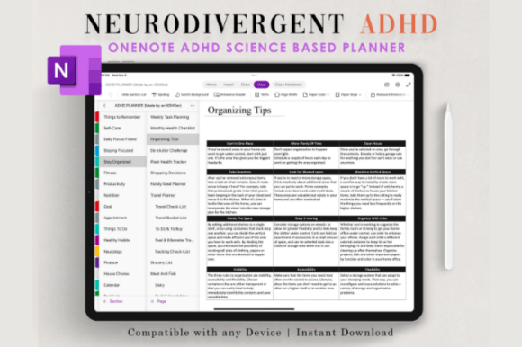 Download Onenote Adhd Planner Digital - Adhd planner Collection