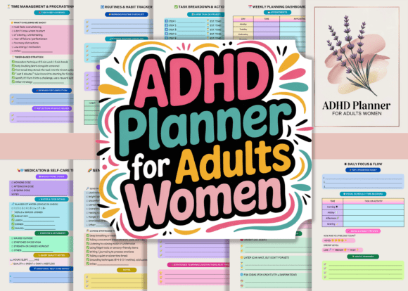 Download ADHD Planner for Adult Women 🧠 KDP - Adhd planner Collection