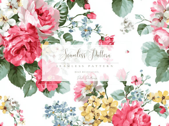 Download Vintage Retro Floral Seamless Pattern PNG - Premium Bundle